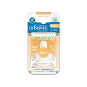 Dr Brown's Options+ Level 3 Wide Neck Twin Pack Teats 6 Months +