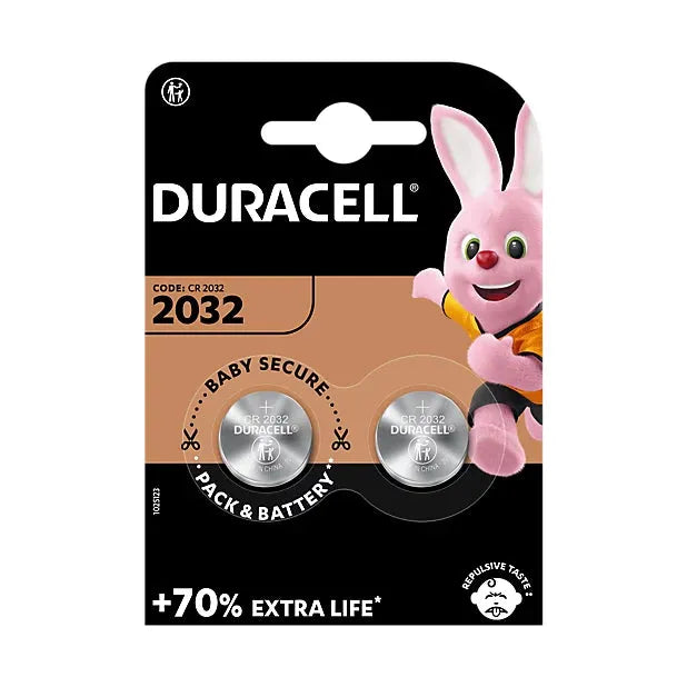 Duracell CR 2032 Battery - 2 Batteries (Twin Pack)