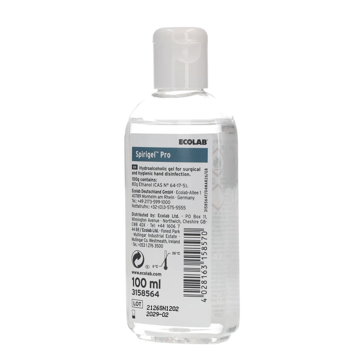 Ecolab Spirigel Pro Hydroalcoholic Hand Gel - 100ml