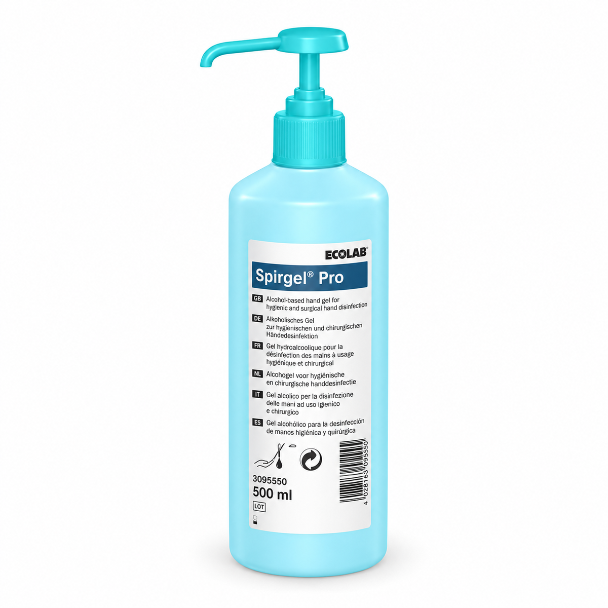Ecolab Spirigel Pro Hydroalcoholic Hand Gel Pump - 500ml