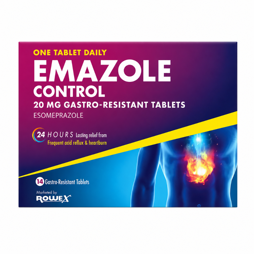 Emazole Control Esomeprazole 20mg Tablets - 7 / 14 / 28 Pack