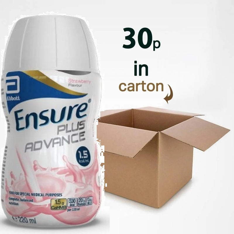 Ensure Plus Advance Strawberry Nutritional Drink - 30 x 220ml Crate