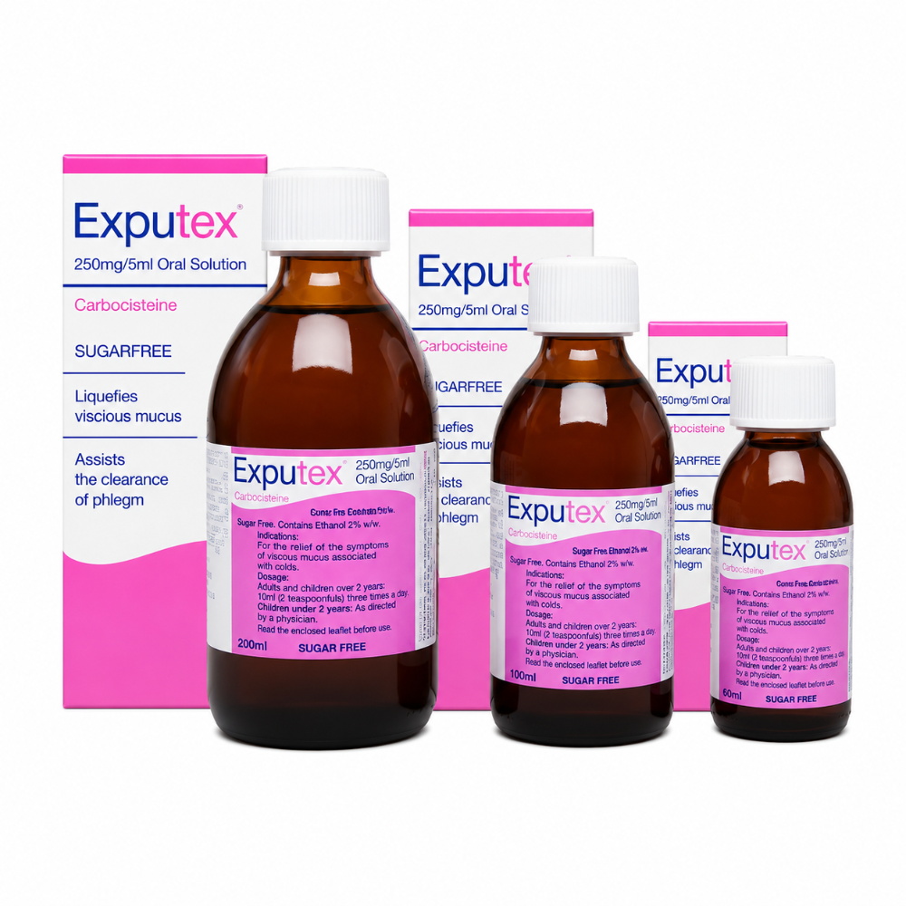 Exputex Carbocisteine 250mg/5ml Oral Solution - 100ml/200ml/300ml