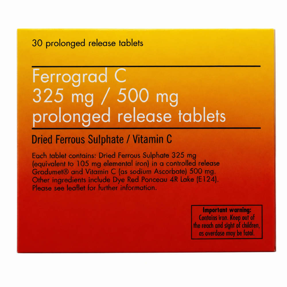 Ferrograd Iron & Vitamin C Tablets - 30 Pack
