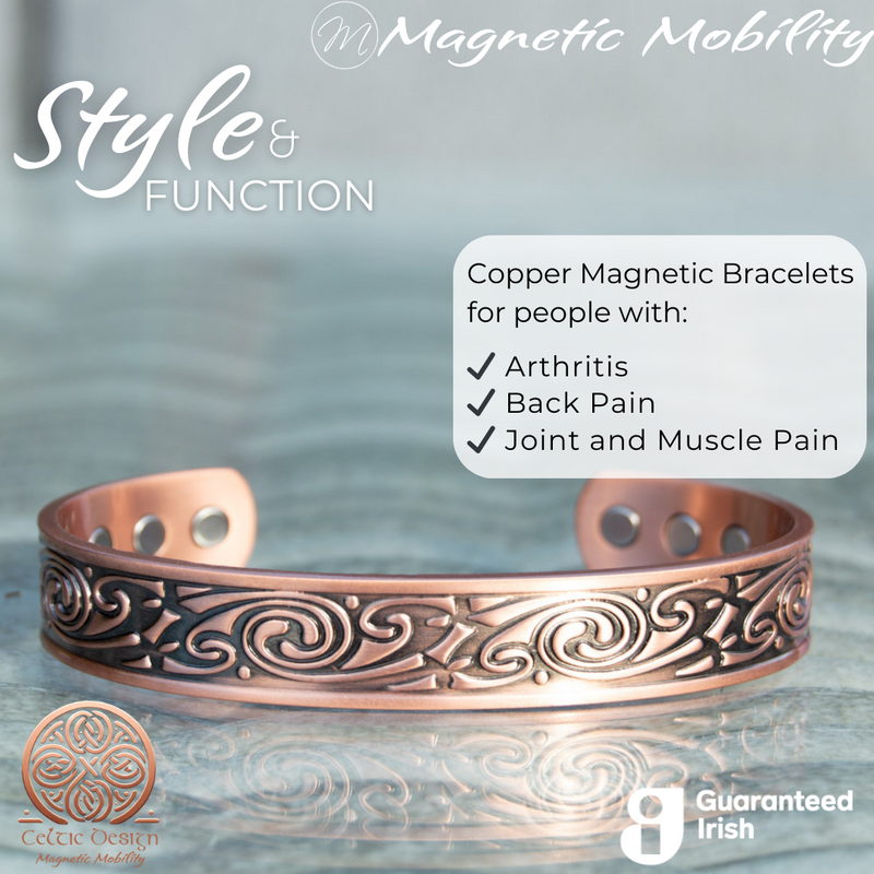 Celtic Design Copper Bracelet Back Pain Arthritis Magnetic Mobility