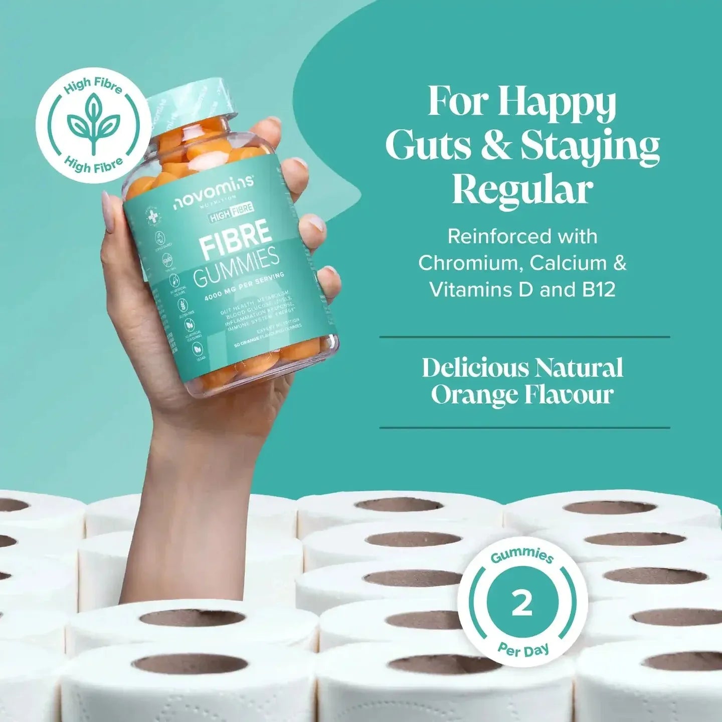 Novomins Fibre Gummies - 60 Pack