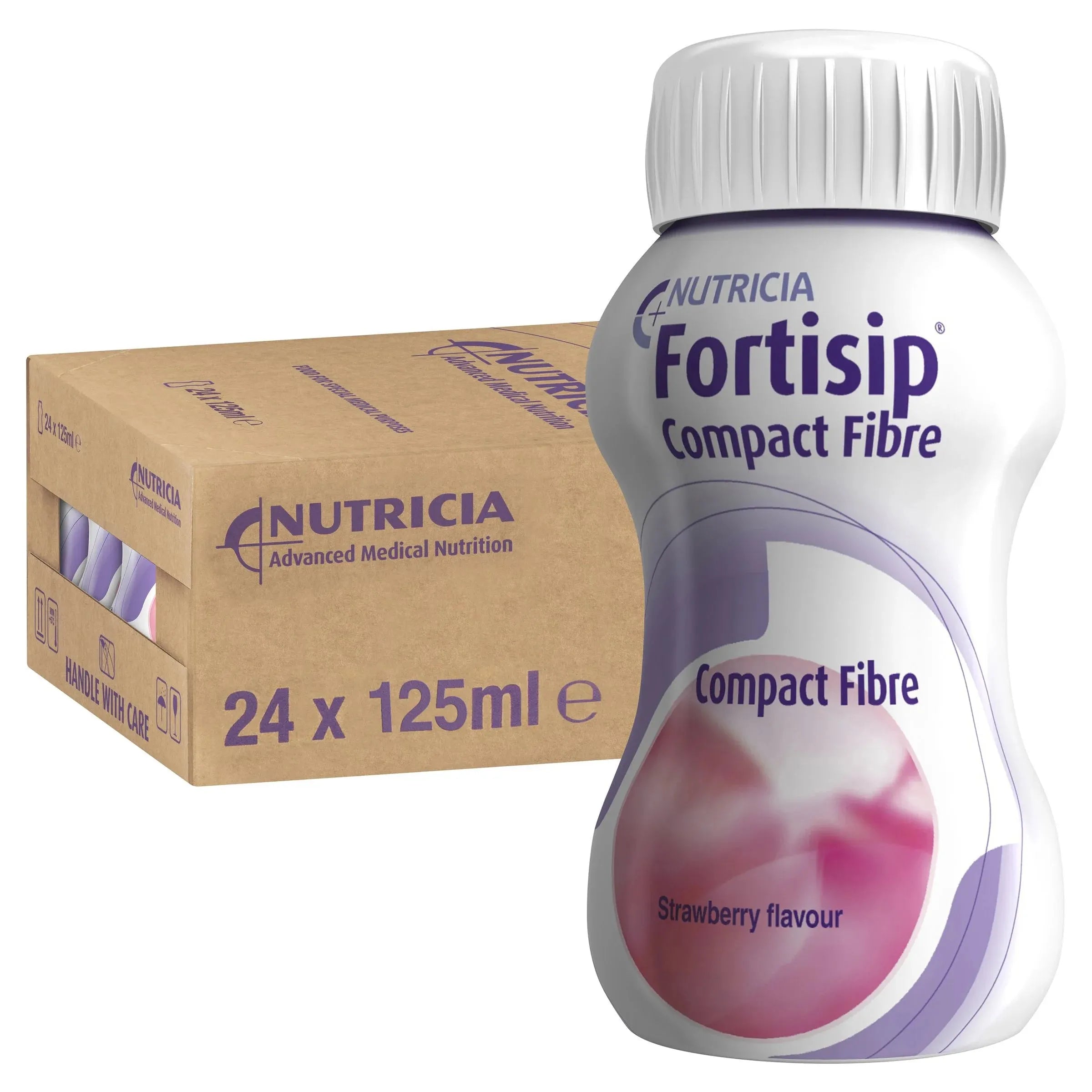 Fortisip Compact Fibre Nutritional Drinks Strawberry - 24 x 125ml