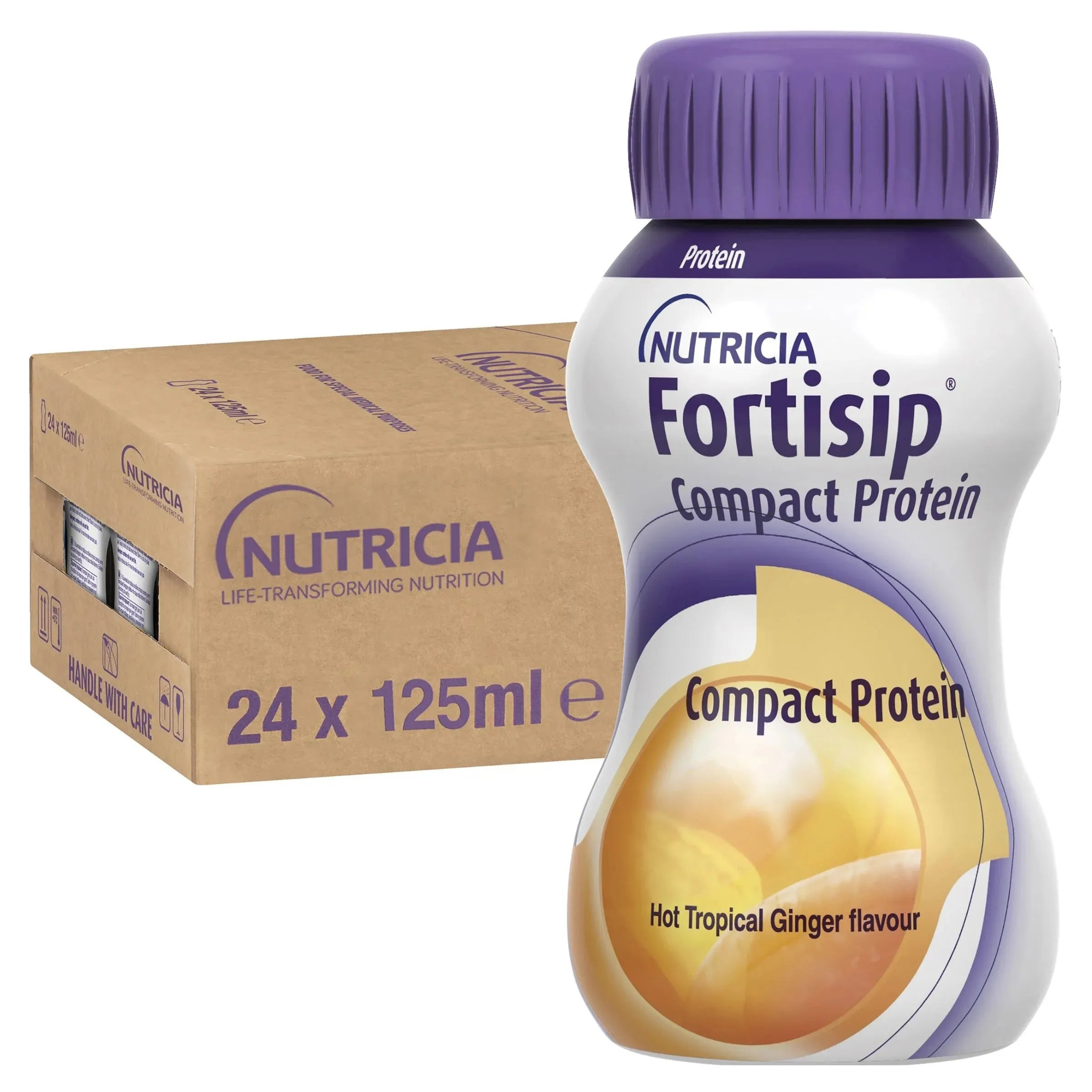 Fortisip Compact Protein Nutritional Drinks - Hot Tropical Ginger - 24 x 125ml