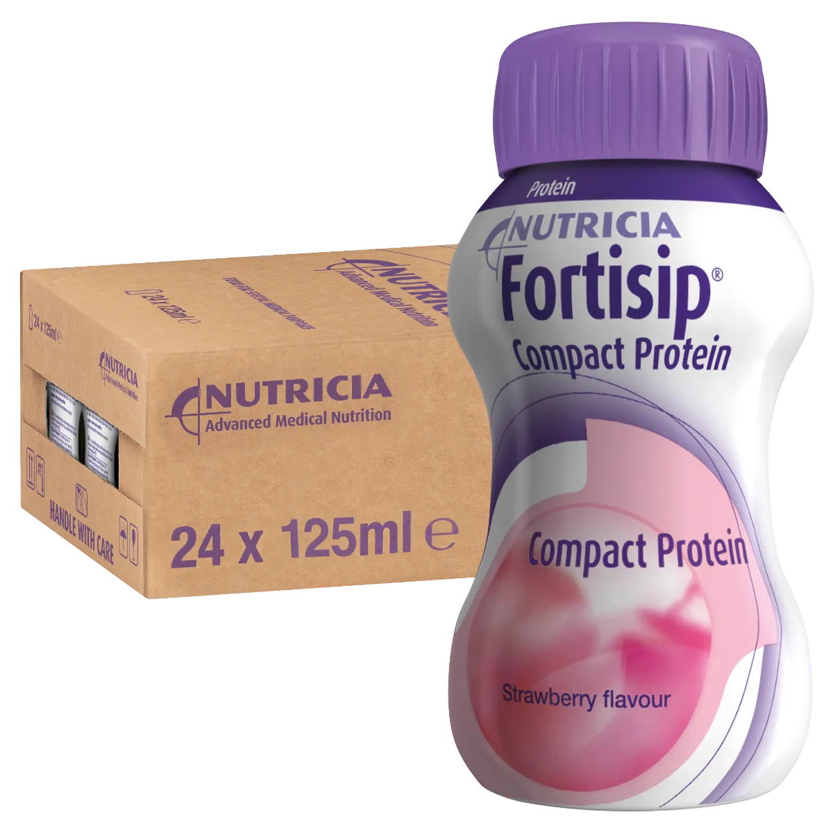 Fortisip Compact Protein Nutritional Drinks Strawberry - 24 x 125ml