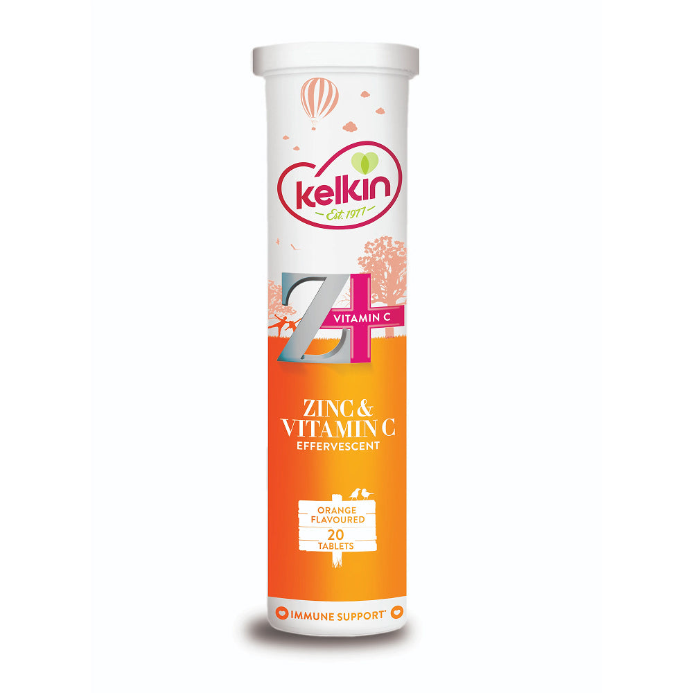 Kelkin Effervescent Zinc & Vitamin C Orange - 20 Effervescent Tablets