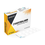 Cyanocobalamin 50mcg Vitamin B12 Tablets- 50 Pack