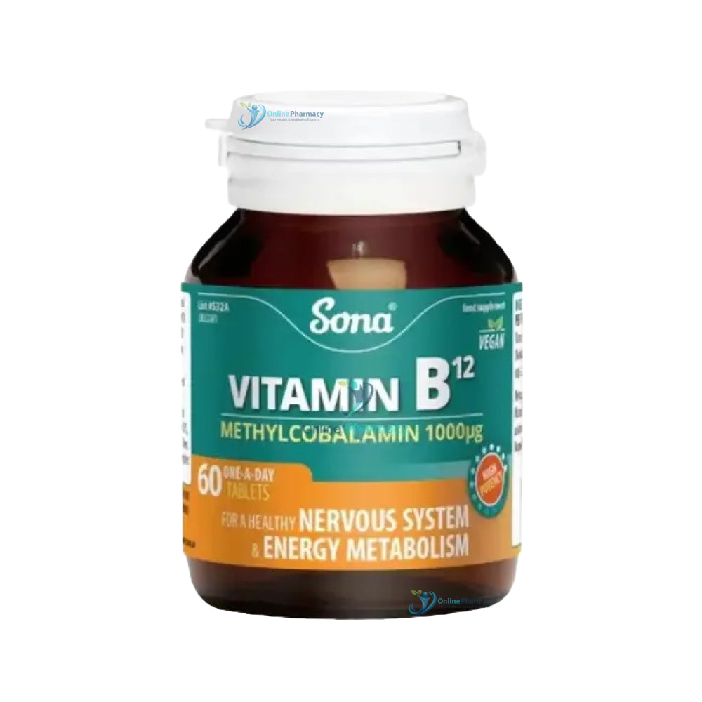Sona Vitamin B12 Methylcobalamin 1000ug Tablets - 60 Pack