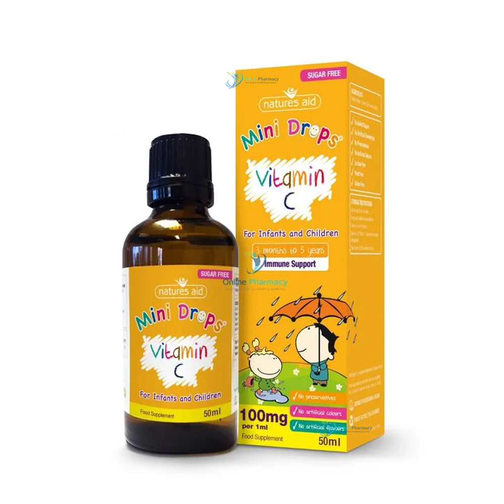 Natures Aid Vitamin C 100mg Mini Drops For Infants - 50ml