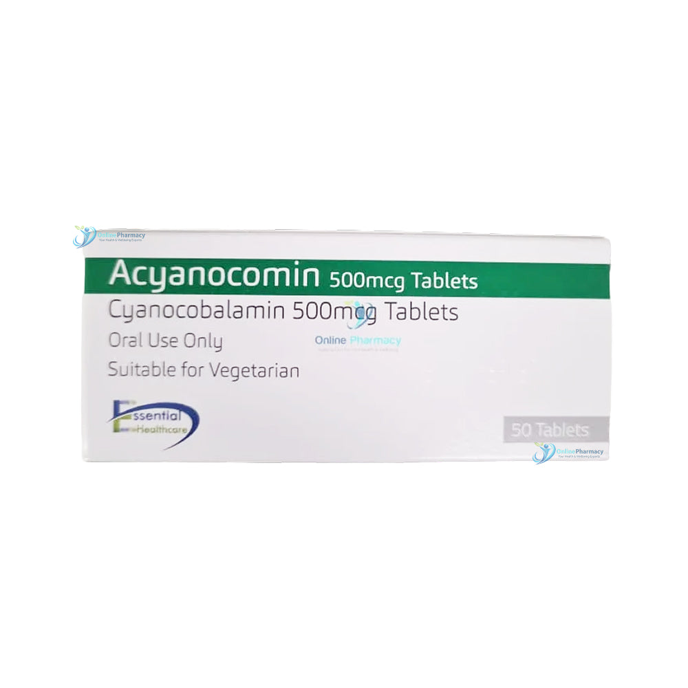 Cyanocobalamin 500mcg Vitamin B12 Tablets - 50 Pack