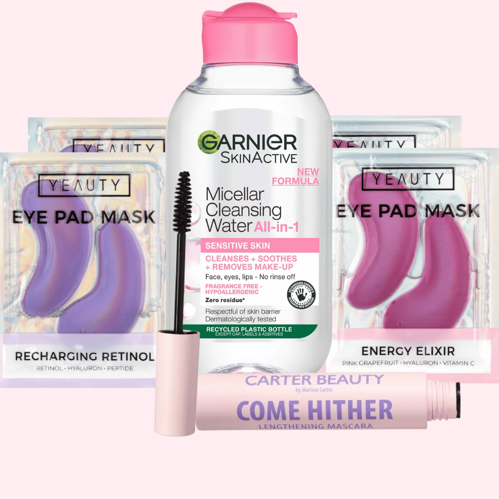 Garnier Micellar Water + Eye mask + Mascara Bundle