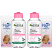 Garnier Micellar Water Sensitive Skin & Cotton Pads Bundle