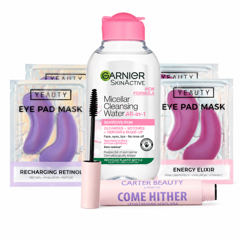 Garnier Micellar Water + Eye mask + Mascara Bundle