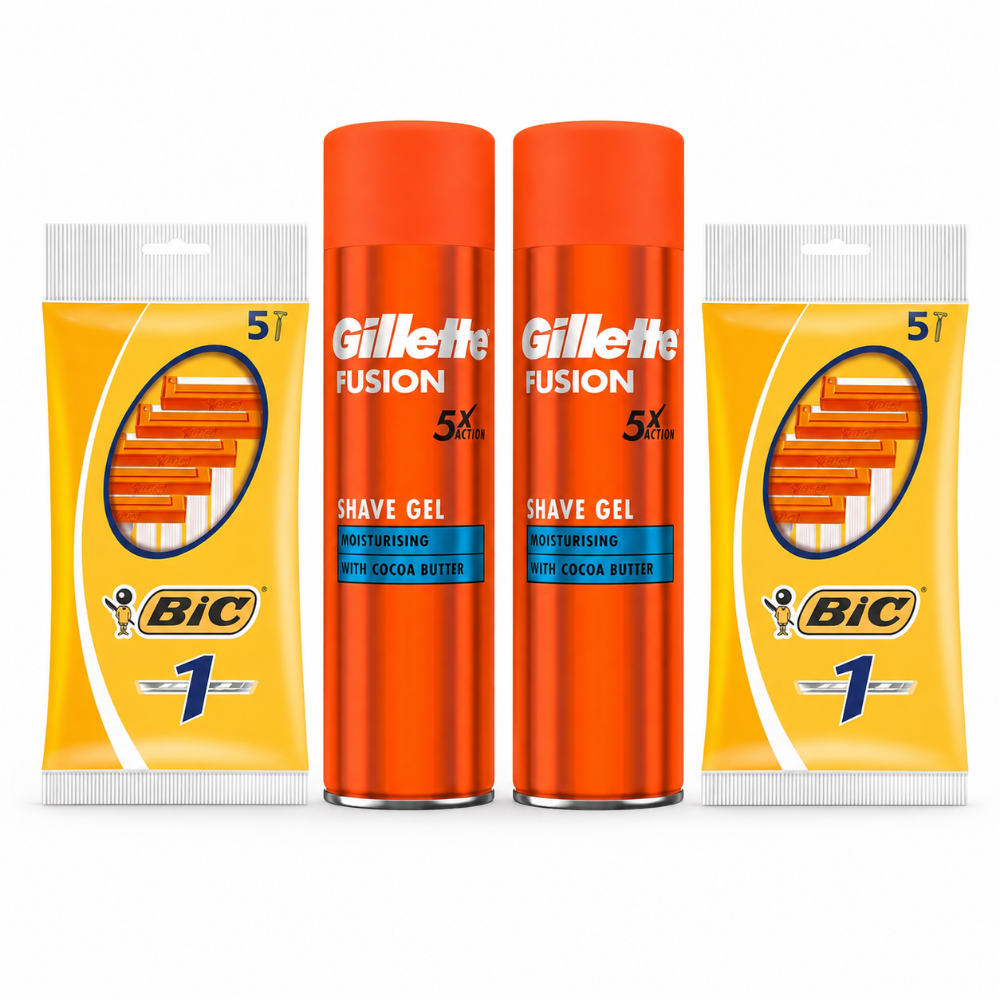 Gillette & BIC Complete Shaving Essentials Bundle