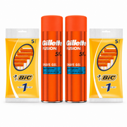 Gillette & BIC Complete Shaving Essentials Bundle