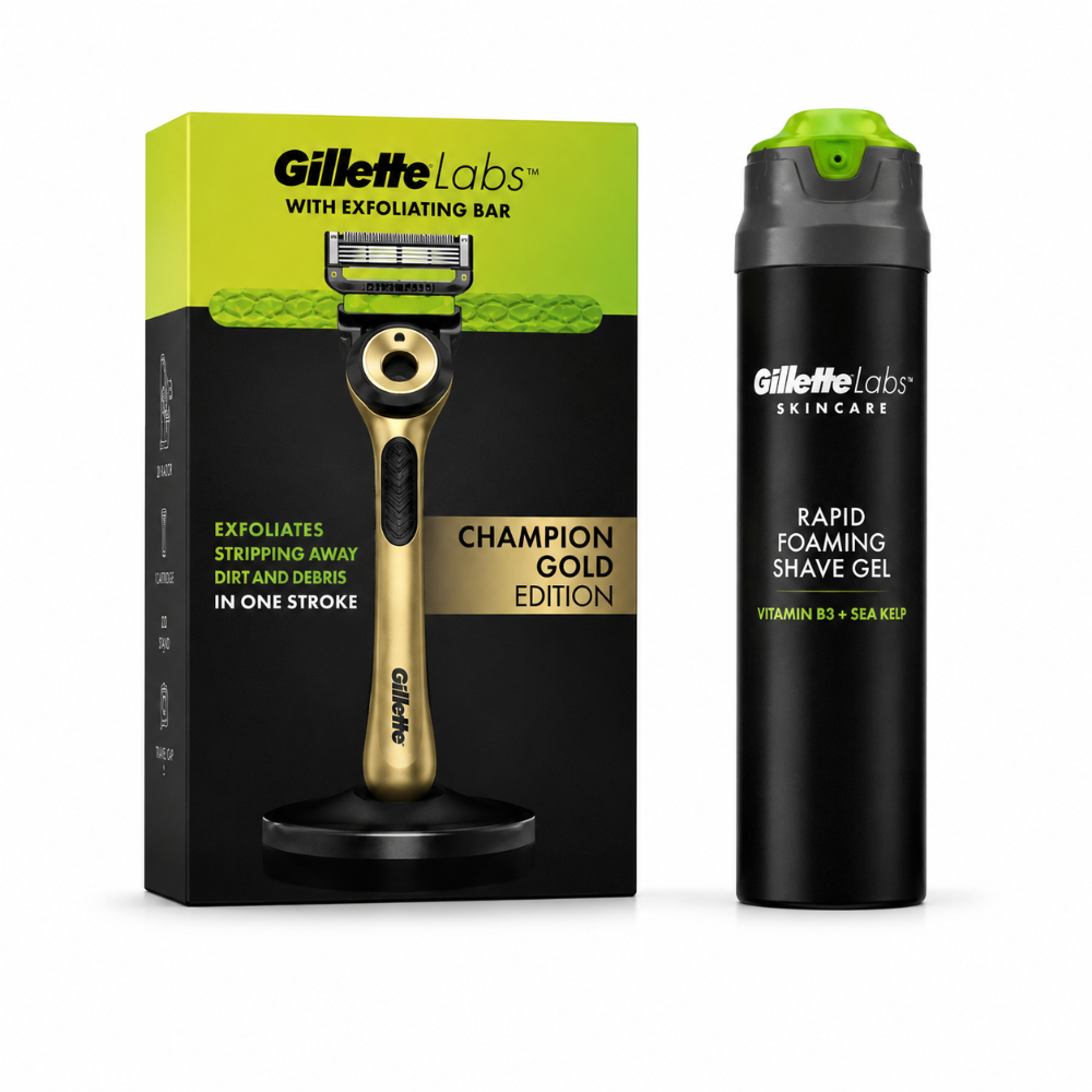 Gillette Labs Exfoliating Gold Razor & Shave Gel Bundle