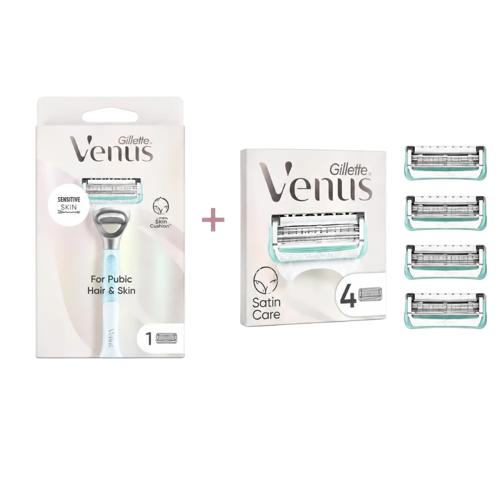 Gillette Women Venus Pubic Razor & Blades Bundle