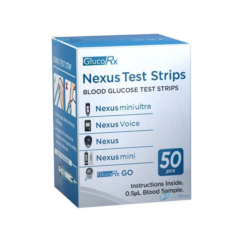 GlucoRx Nexus Blood Glucose Test Strips - 50 Pack