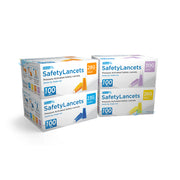 GlucoRx Safety Lancets - 100 Pack (23G/26G/28G/30G)