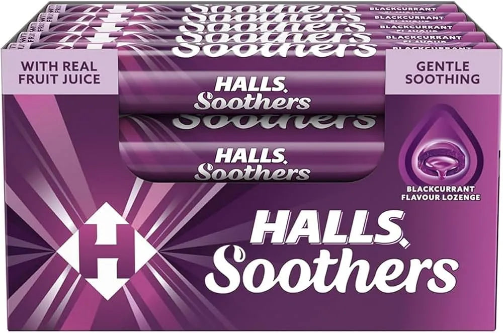 Halls Soothers Throat Lozenges Blackcurrant - Single Pack / Box of 20 Pack