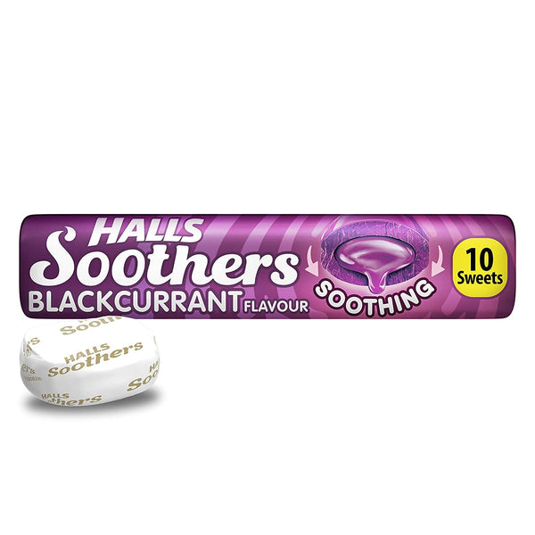 Halls Soothers Throat Lozenges Blackcurrant - Single Pack / Box of 20 Pack