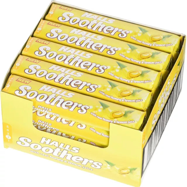 Halls Soothers Throat Lozenges Honey & Lemon - Single Pack / Box of 20 Pack