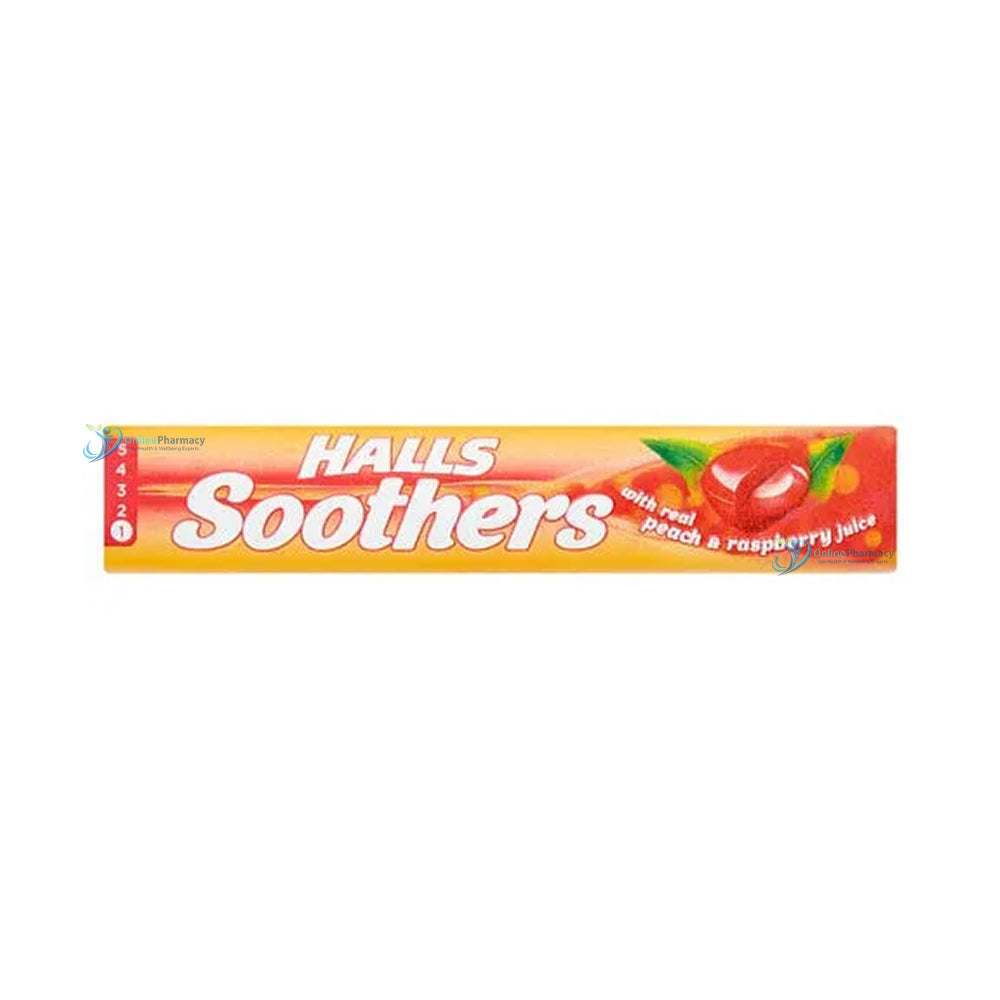Halls Soothers Throat Lozenges Peach & Raspberry - Single Pack / Box of 20 Pack