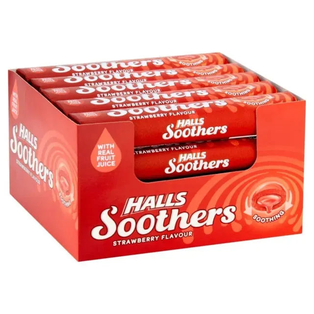 Halls Soothers Throat Lozenges Strawberry - Box of 20