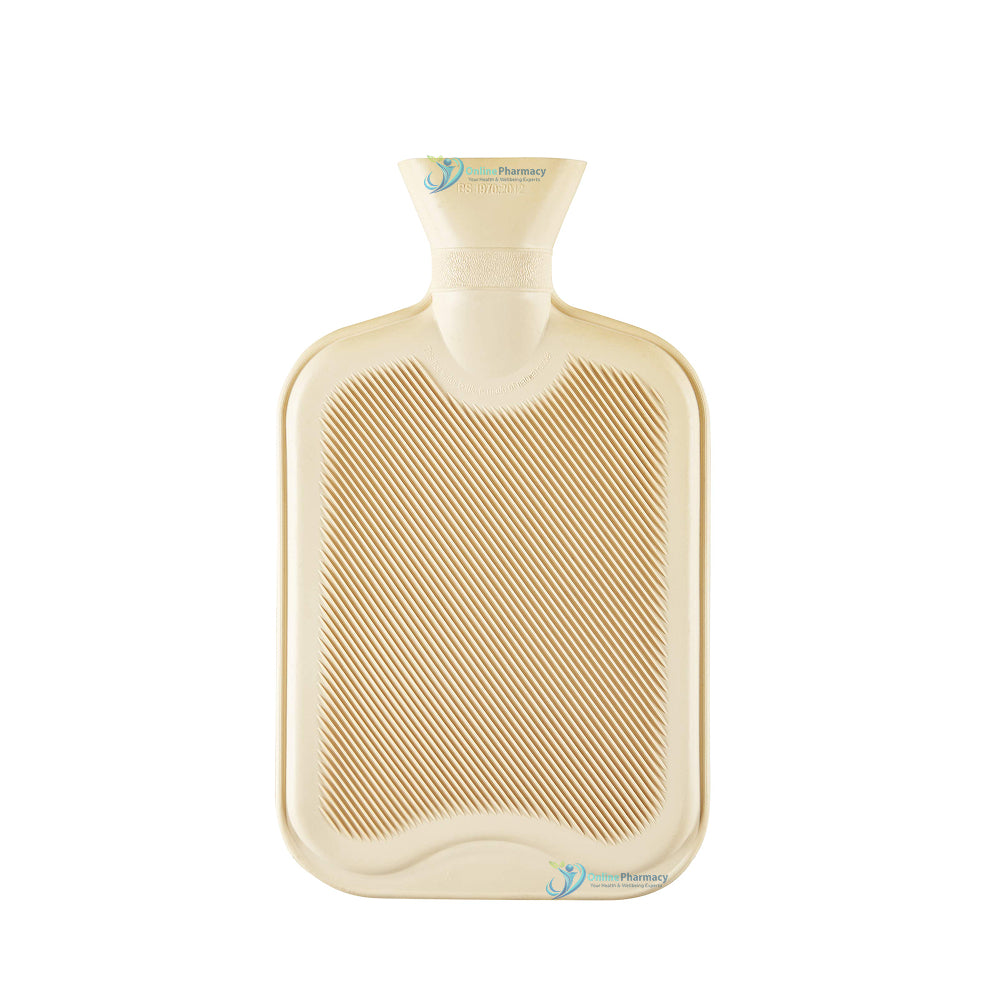 Hot Water Bottle Ribbed - Cream