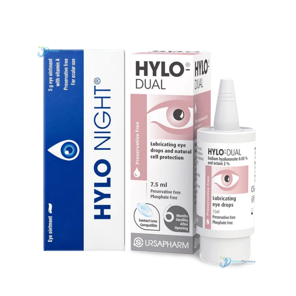 Hylo Dual Eye Drops & Hylo Night Ointment Bundle