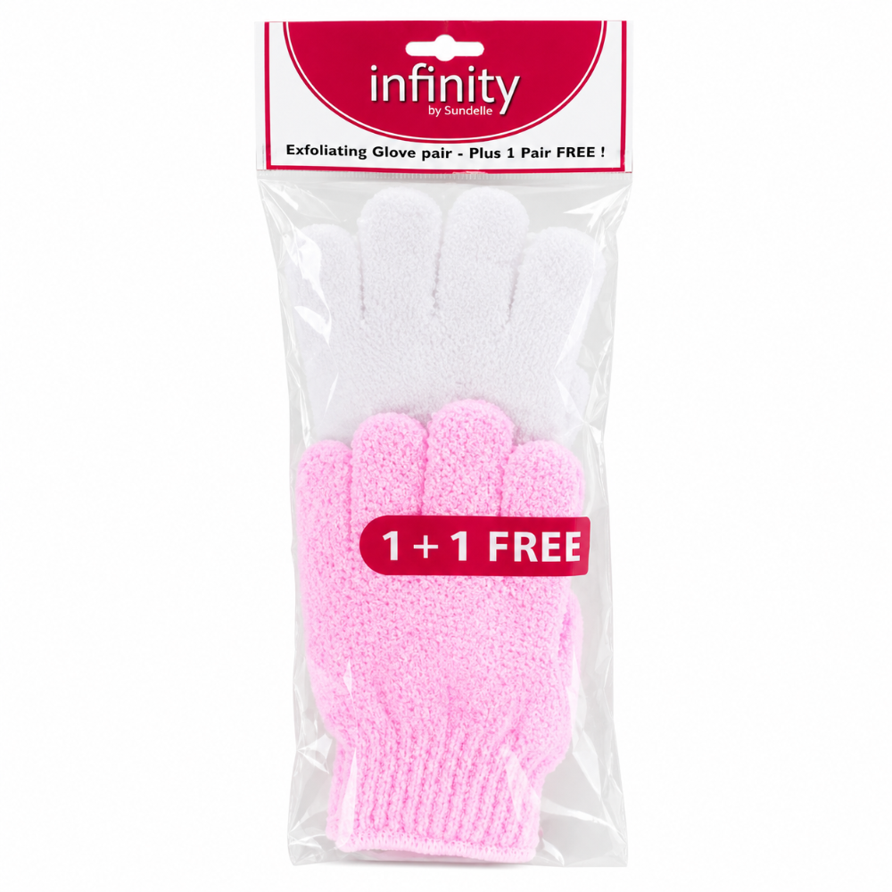 Infinity Bath/Shower Exfoliating Gloves (1+1 free)
