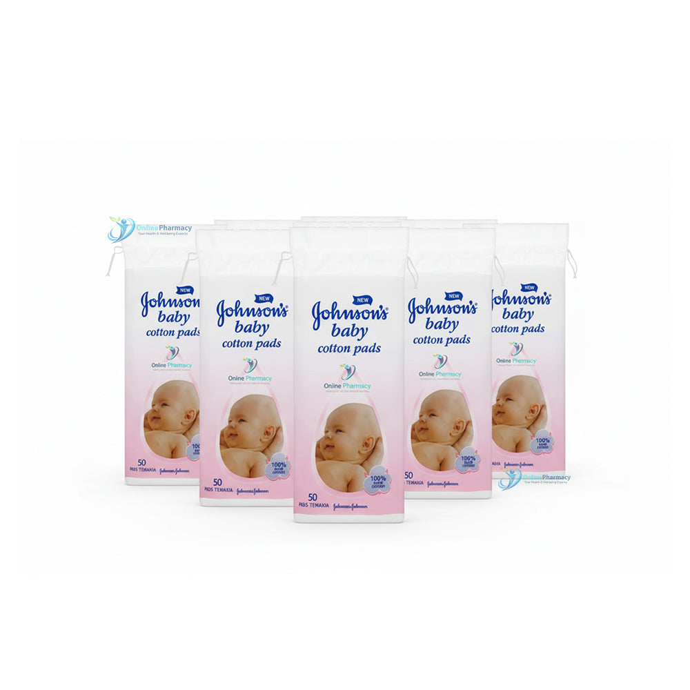 Johnson's Baby Cotton Pads - 50 Pack x 6 Pack