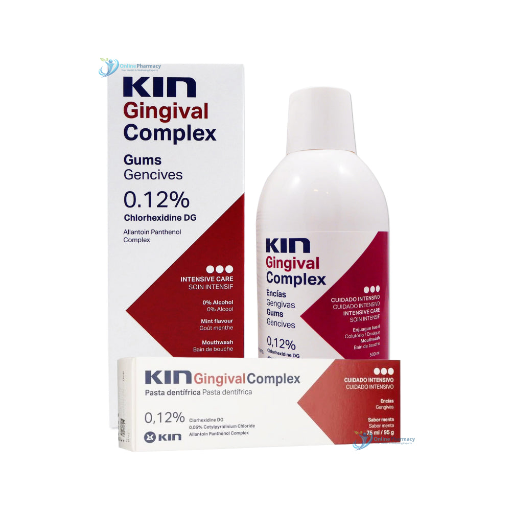 Kin Gingival Mouthwash 500ml & Toothpaste Bundle