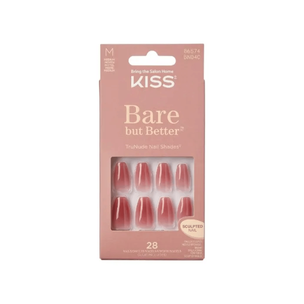 Kiss Bare But Better Nude Nude Medium Coffin Nails