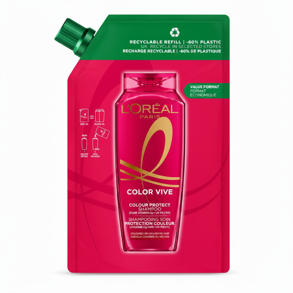 L'Oréal Paris Elvive Colour Protect Shampoo Refill Pouch - 500ml