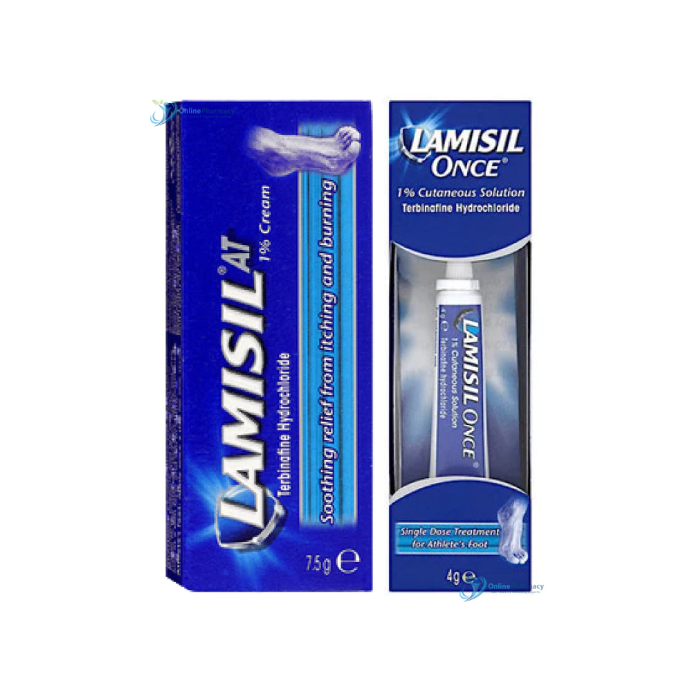 Lamisil AT 1% Cream & Lamisil Once Terbinafine Solution Bundle