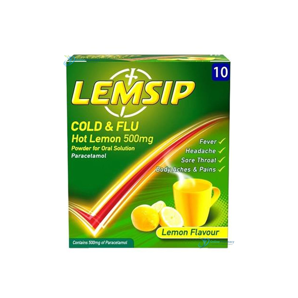 Lemsip Cold & Flu 500mg Hot Lemon - 5/10 Pack