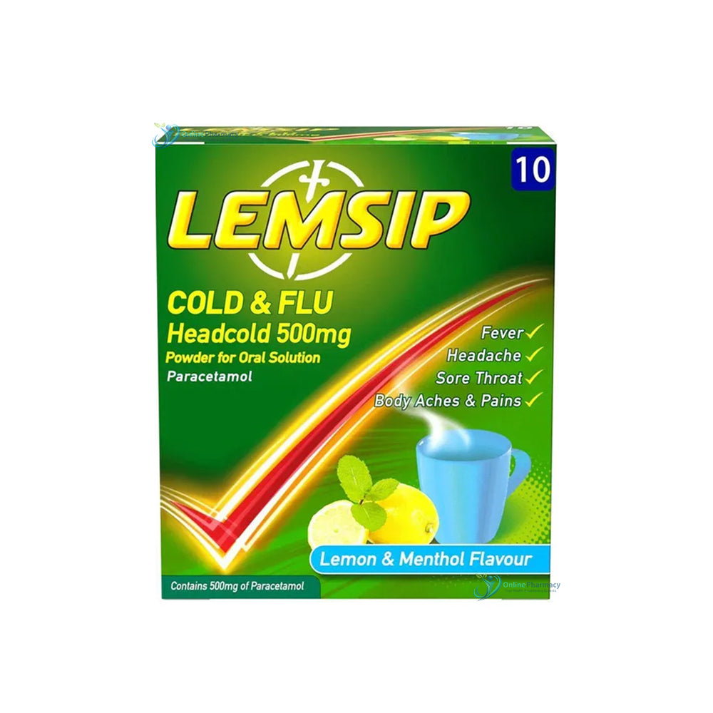 Lemsip Cold & Flu Lemon & Menthol - 10 Sachets