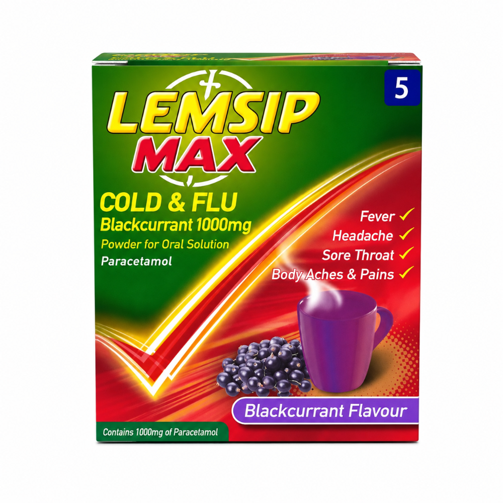 Lemsip Max Cold & Flu Blackcurrent 1000mg - 5 Pack