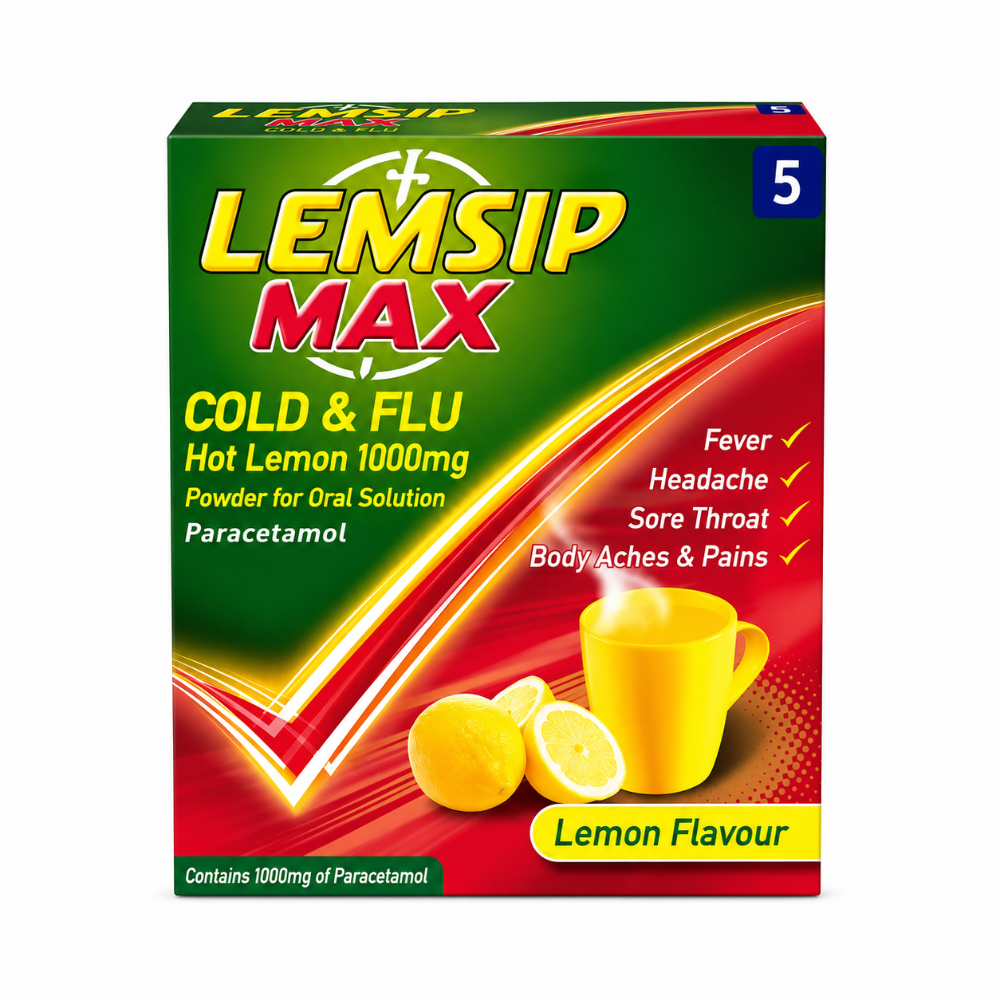 Lemsip Max Cold & Flu Hot Lemon 1000mg - 5 Pack