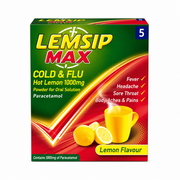 Lemsip Max Cold & Flu Hot Lemon 1000mg - 5 Pack