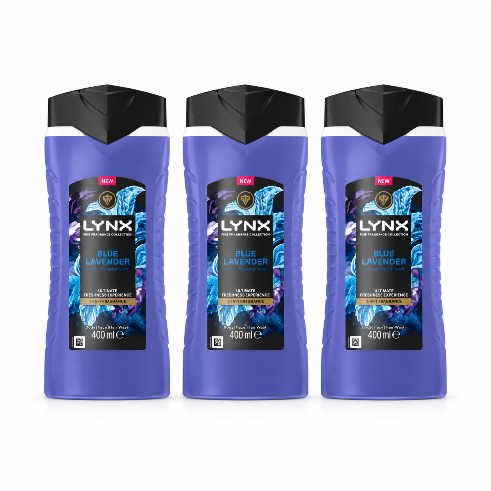 Lynx Fine Fragrance Shower Gel Blue Lavender - 3 Pack