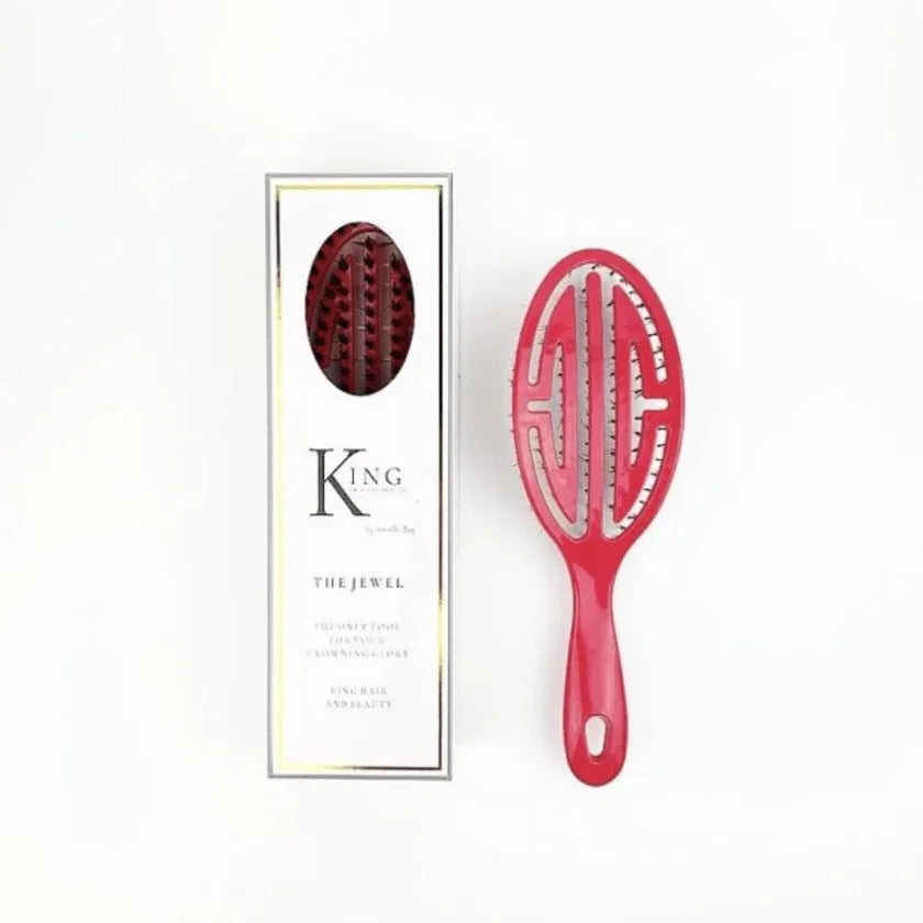 King Hair and Beauty Luxury Jewel Hairbrush - Pink