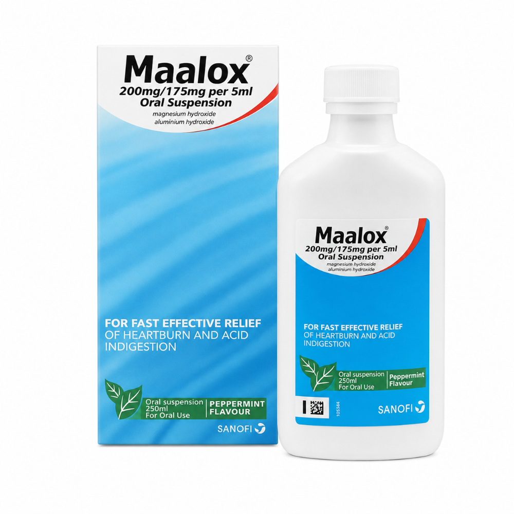 Maalox Oral Suspension Peppermint Flavour - 250ml