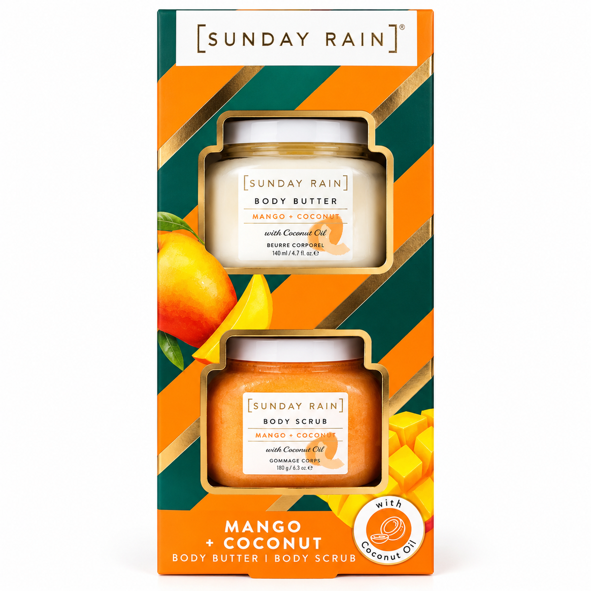 Sunday Rain Mango + Coconut Body Butter & Body Scrub Gift Set