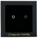 Magnetic Mobility May Birthstone Stud Earrings featuring emerald green Swarovski crystals, elegantly presented in a black box with Magnetic Mobility branding. These magnetic back earrings offer stylish pain relief.
